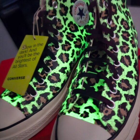 Converse A13436C Glow In The Dark Leo Sneakers In Leopard US MENS 10 NEW - Picture 12 of 16